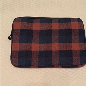 Macy's Checkered Laptop Sleeve - Black and Brown